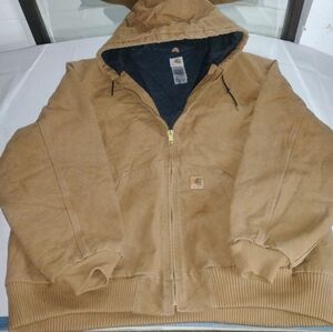 Carhartt 3XL Duck Brown Thermal Active Hooded Work Coat Rugged 💪🥶